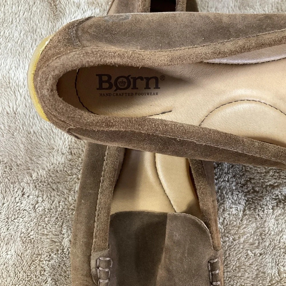Born Brown Leather Driving Loafers Moc Toe Slip On Flats Casual Trend Womens 11M